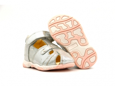 Sandale copii Lui Kids, cod 3S334, seria SIMBA, argintiu, piele naturala