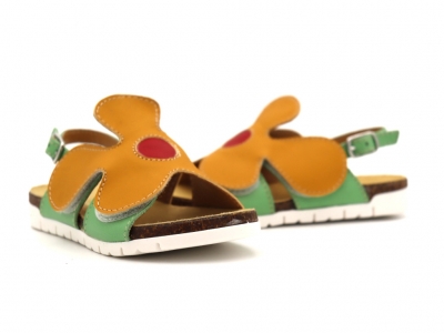 Sandale copii Lui Kids, cod 3S359, seria DAISY, maro deschis, piele naturala