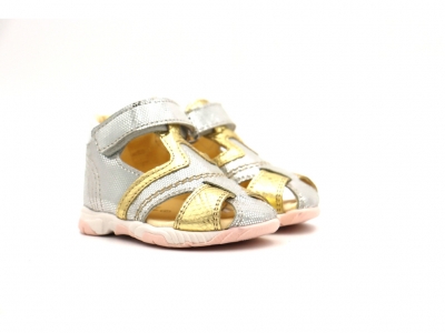Sandale copii Lui Kids, cod 3S372, seria SIMBA, argintiu, piele naturala