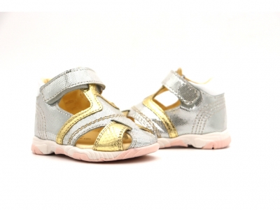 Sandale copii Lui Kids, cod 3S372, seria SIMBA, argintiu, piele naturala