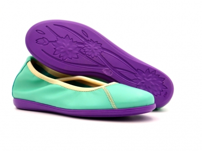 Pantofi femei Lui Kids, cod 2P440, seria RAINBOW, turcoaz, piele naturala