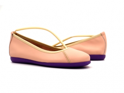 Pantofi femei Lui Shoes, cod 2P443, seria RAINBOW, roz pal, piele naturala