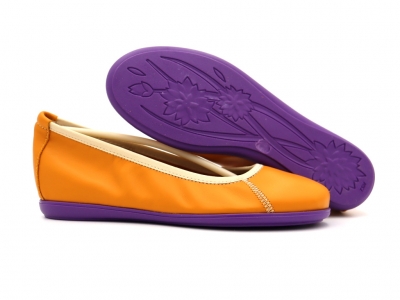 Pantofi femei Lui Shoes, cod 2P444, seria RAINBOW, galben mustar, piele naturala