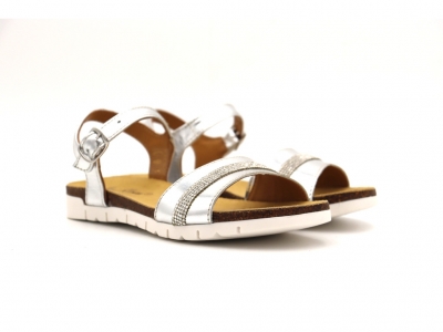 Sandale femei Lui Shoes, cod 2S677, seria ELSA, argintiu, piele naturala