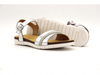 Sandale femei Lui Shoes, cod 2S677, seria ELSA, argintiu, piele naturala