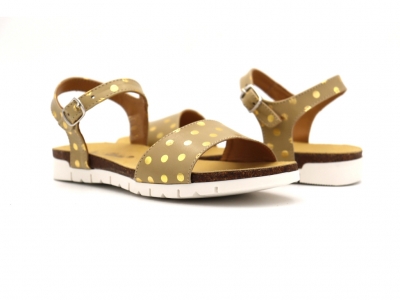 Sandale femei Lui Shoes, cod 2S678, seria ELSA, auriu, piele naturala