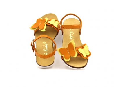 Sandale copii fete Lui Kids, cod 6S171, seria ELSA, maro deschis, piele naturala