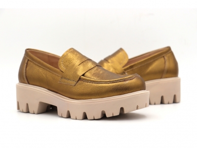 Pantofi femei Lui Shoes, cod 2P457, seria LORI, bronz, piele naturala