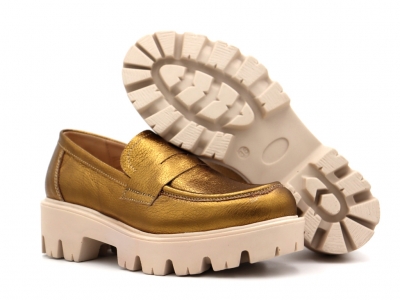 Pantofi femei Lui Shoes, cod 2P457, seria LORI, bronz, piele naturala