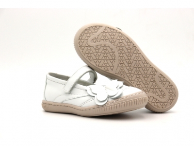 Pantofi copii fete Lui Shoes, cod 6P282, seria FLEUR, alb, piele naturala