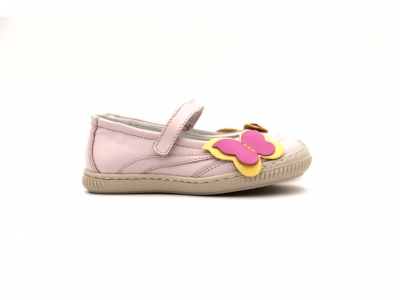 Pantofi copii fete Lui Kids, cod 6P283, seria FLEUR, roz pal, piele naturala