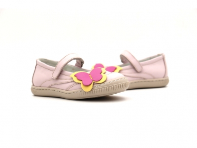 Pantofi copii fete Lui Kids, cod 6P283, seria FLEUR, roz pal, piele naturala