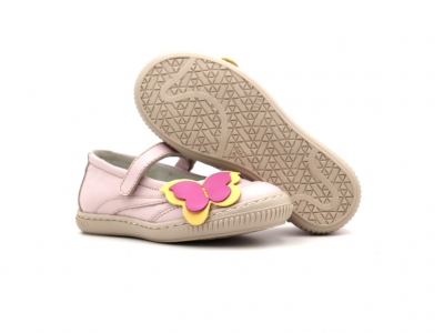 Pantofi copii fete Lui Kids, cod 6P283, seria FLEUR, roz pal, piele naturala