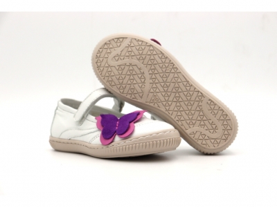 Pantofi copii fete Lui Kids, cod 6P291, seria FLEUR, alb, piele naturala