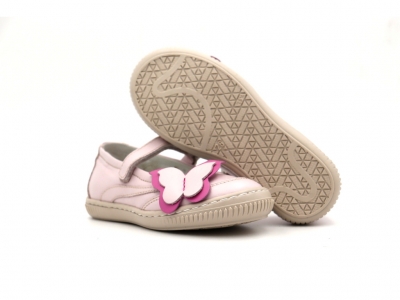 Pantofi copii fete Lui Kids, cod 6P292, seria FLEUR, roz pal, piele naturala