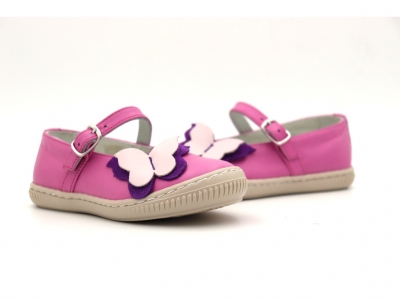 Pantofi copii fete Lui Kids, cod 6P293, seria LINDA, roz, piele naturala