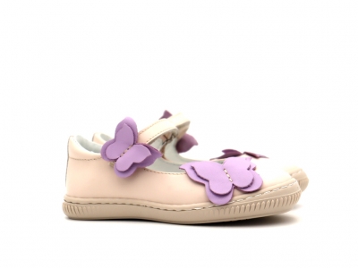 Pantofi copii fete Lui Kids, cod 6P299, seria FRANCA, roz pal, piele naturala