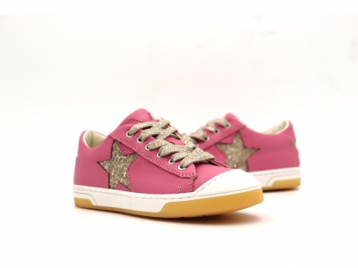 Pantofi sport copii fete Lui Kids, cod 6A143, seria SUPER STAR, roz, piele naturala