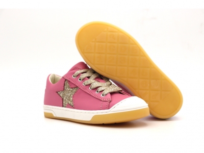 Pantofi sport copii fete Lui Kids, cod 6A143, seria SUPER STAR, roz, piele naturala