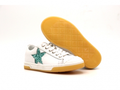 Pantofi sport copii fete Lui Kids, cod 6A145, seria SUPER STAR, alb, piele naturala