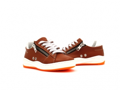 Pantofi sport copii Lui Kids, cod 3A978, seria ZIPPY, maro deschis, piele naturala