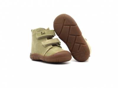 Ghete copii Lui Kids, cod 3G2378, seria ZOOM, khaki, piele naturala