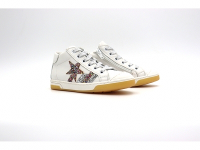 Pantofi sport copii fete Lui Kids, cod 6A152, seria MEGASTAR, alb, piele naturala