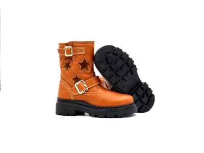 Cizme copii fete Lui Shoes, cod 6C421, seria LELLY, maro deschis, piele naturala