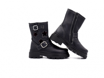 Cizme copii fete Lui Shoes, cod 6C422, seria LELLY, negru, piele naturala