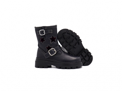 Cizme copii fete Lui Shoes, cod 6C422, seria LELLY, negru, piele naturala