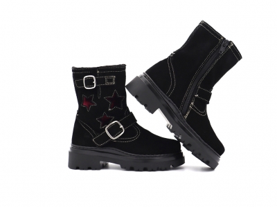 Cizme copii fete Lui Shoes, cod 6C424, seria LELLY, negru, piele naturala