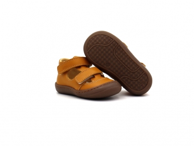 Sandale copii Lui Kids, cod 3S392, seria NATUR FLEX, galben mustar, piele naturala