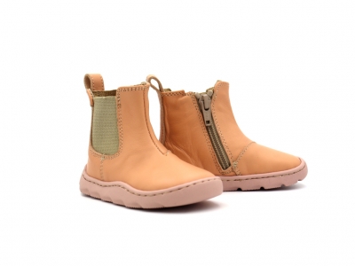 Botine copii Lui Kids, cod 3B9, seria FROG, piersica, piele naturala