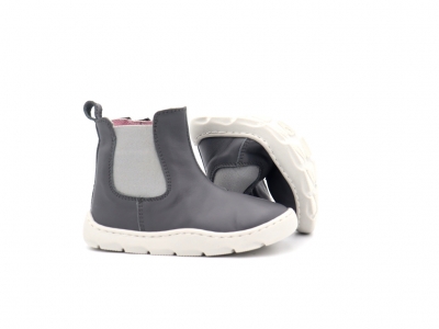 Botine copii Lui Kids, cod 3B14, seria FROG, gri, piele naturala