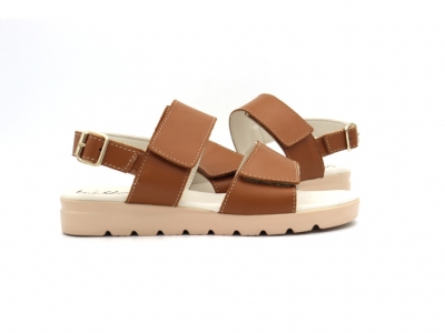 Sandale femei Lui Shoes, cod 2S686, seria MIA, maro deschis, piele naturala