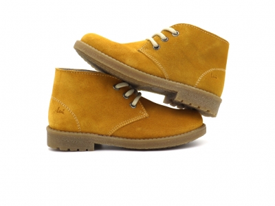 Ghete copii Lui Kids, cod 3G2518, seria CREP, galben mustar, piele naturala