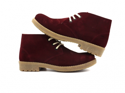 Ghete femei Lui Shoes, cod 2G1010, seria CREP, visiniu, piele naturala