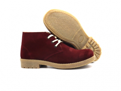 Ghete femei Lui Shoes, cod 2G1010, seria CREP, visiniu, piele naturala