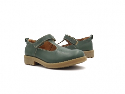 Pantofi copii Lui Kids, cod 3P81, seria SARA, verde forest, piele naturala
