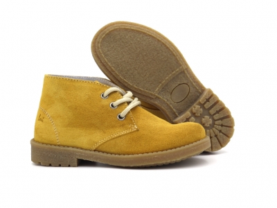 Ghete copii Lui Kids, cod 3G2522, seria CREP, galben mustar, piele naturala