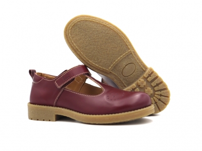 Pantofi copii Lui Kids, cod 3P88, seria SARA, bordo, piele naturala