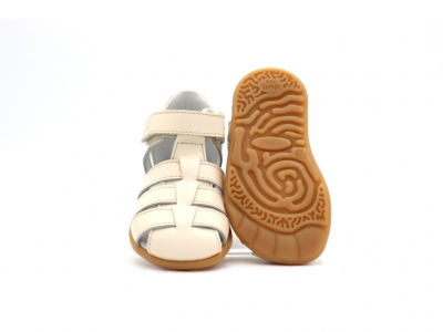 Sandale copii Lui Kids, cod 3S442, seria SPIDER, crem, piele naturala