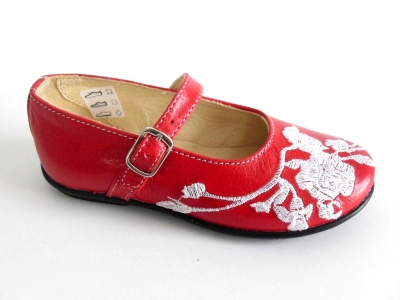 Pantofi copii fete LM, cod 6P70, seria PAMELA, rosu, piele naturala