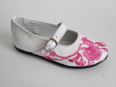 Pantofi copii fete LM, cod 6P75, seria PAMELA, alb, piele naturala