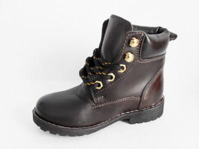 Ghete copii LM, cod 3G500, seria TIMMY, maro inchis, piele naturala