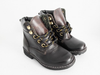 Ghete copii LM, cod 3G500, seria TIMMY, maro inchis, piele naturala