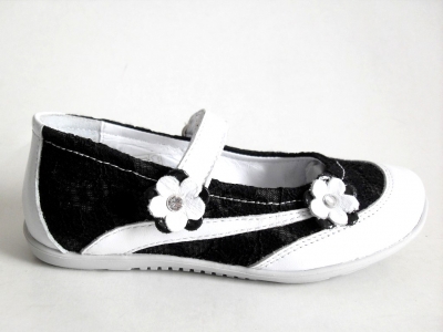 Sandale copii fete LM, cod 6S83, seria FLEUR, alb, piele naturala