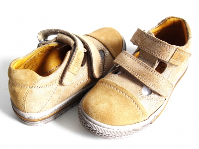 Pantofi sport copii fete LM, cod 6A26, seria SANDY, auriu, piele naturala