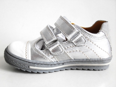 Pantofi sport copii fete LM, cod 6A27, seria SANDY, argintiu, piele naturala