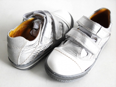 Pantofi sport copii fete LM, cod 6A27, seria SANDY, argintiu, piele naturala